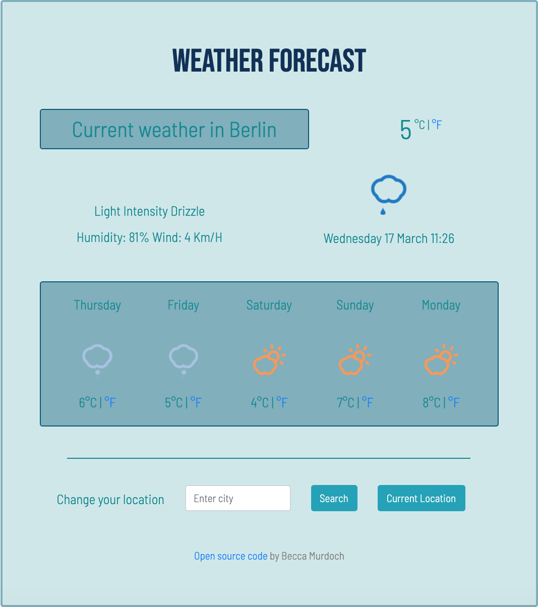 weather app preview